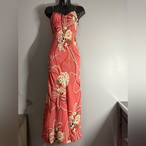 Zara Floral Coral Maxi Dress